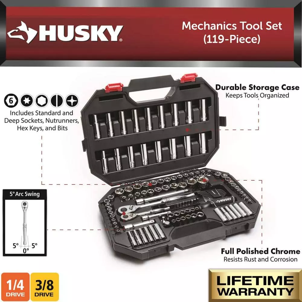 Husky Mechanics Tool Set (119-Piece) 5 Husky Mechanics Tool Set (119-Piece) - Image 3
