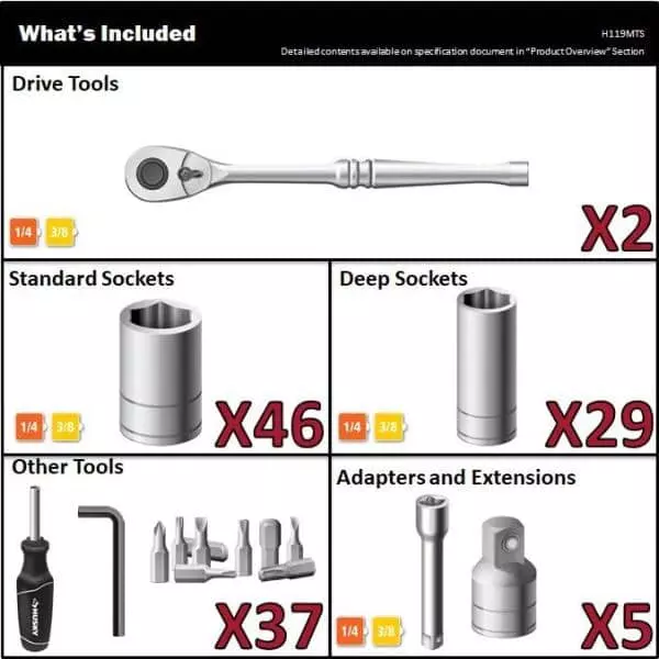 Husky Mechanics Tool Set (119-Piece) 4 Husky Mechanics Tool Set (119-Piece) - Image 2