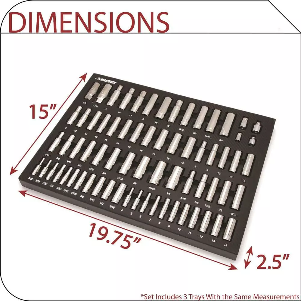 Husky Mechanics Tool Set in EVA Trays (290-Piece) 7 Husky Mechanics Tool Set in EVA Trays (290-Piece) - Image 5