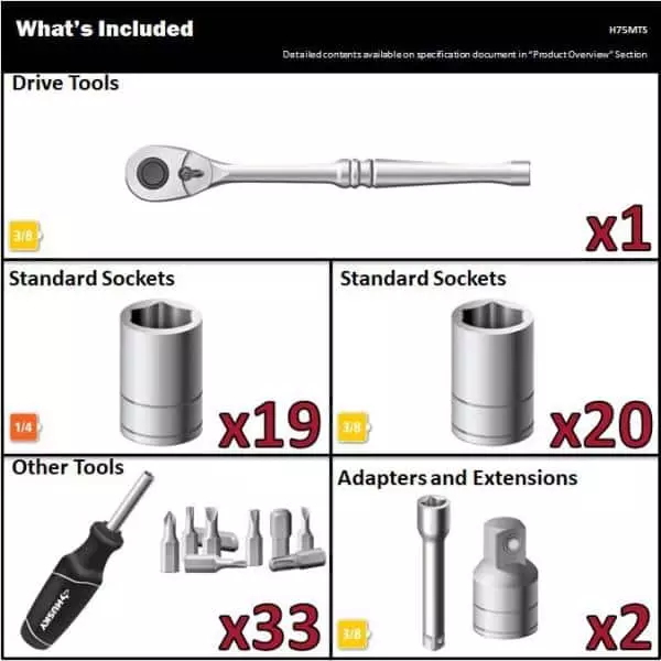 Husky Mechanics Tool Set (75-Piece) 4 Husky Mechanics Tool Set (75-Piece) - Image 2