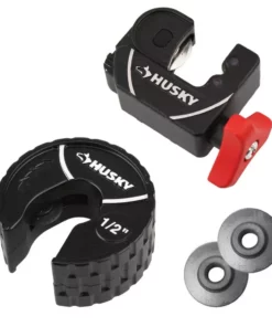 Husky 1/2 in. Auto Tube Cutter and 5/8 in. Junior Tube Cutter With Replacement Cutting Wheels Bundle