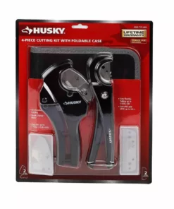 Husky 4-Piece PVC Cutting Kit with Foldable Pouch and Replacement Blades