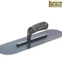 Husky 16 in. x 4-1/2 in. Pro Blue Steel Pool Trowel