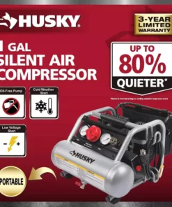 Husky 1 Gal. Portable Electric-Powered Silent Air Compressor -FixPro Store husky portable air compressors 3300113 e1 1000
