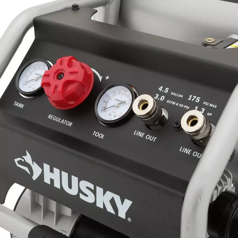 Husky 4.5 Gal. Portable Electric-Powered Silent Air Compressor 7 Husky 4.5 Gal. Portable Electric-Powered Silent Air Compressor - Image 5