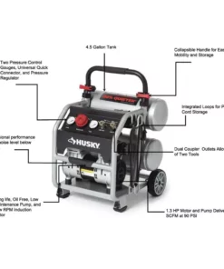 Husky 4.5 Gal. Portable Electric-Powered Silent Air Compressor 25 Husky 4.5 Gal. Portable Electric-Powered Silent Air Compressor -FixPro Store husky portable air compressors 3320445 31 1000