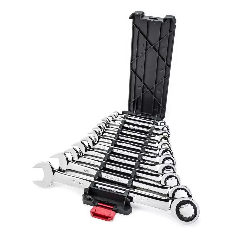 Husky Ratcheting SAE Combination Wrench Set (11-Piece) 6 Husky Ratcheting SAE Combination Wrench Set (11-Piece) - Image 4
