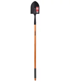 Husky 47 in. L Wood Handle Floral Steel Digging Shovel with Grip