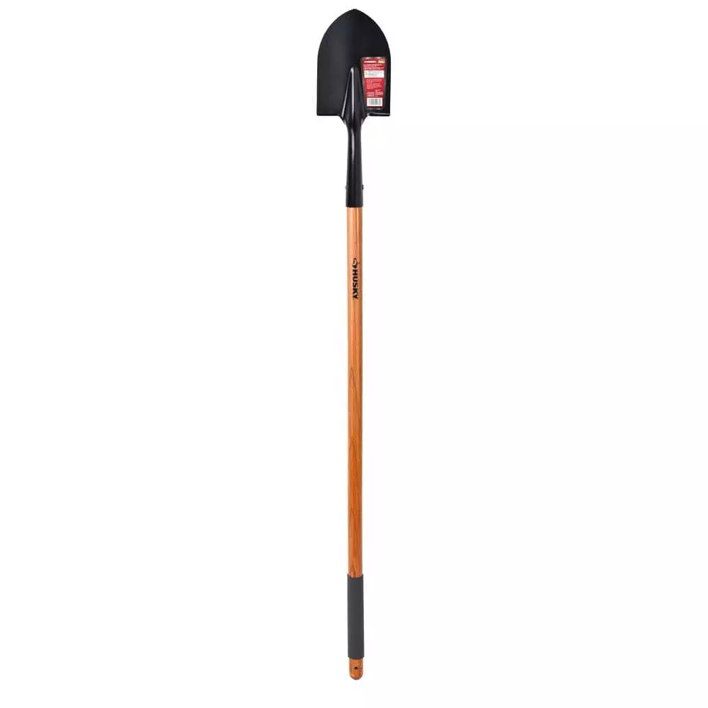 Husky 47 in. L Wood Handle Floral Steel Digging Shovel with Grip 3 Husky 47 in. L Wood Handle Floral Steel Digging Shovel with Grip