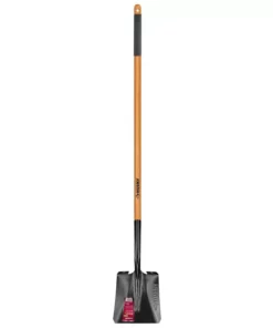 Husky 47 in. L Wood Handle Carbon Steel Transfer Shovel with Grip