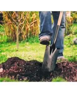 Husky 28 in. Wood Handle D-Grip Carbon Steel Drain Spade -FixPro Store husky shovels 77444 944 44 1000