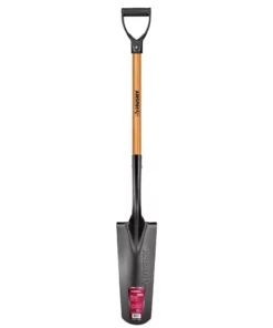 Husky 28 in. Wood Handle D-Grip Carbon Steel Drain Spade