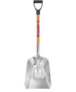 Husky 28 in. D-Grip Short Wood Handle Aluminum Scoop Shovel