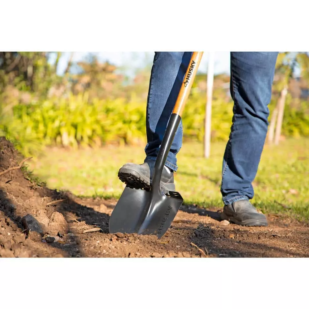 Husky 5-Piece 47 in. L Wood Handle Carbon Steel Digging Shovel with Grip Garden Tool Set 7 Husky 5-Piece 47 in. L Wood Handle Carbon Steel Digging Shovel with Grip Garden Tool Set - Image 5