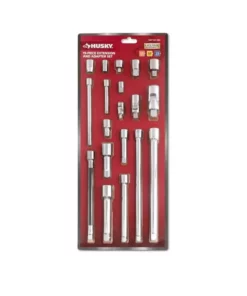 Husky 1/4 in., 3/8 in., 1/2 in. Drive Accessory Set (19-Piece) -FixPro Store husky socket extension sets haccy19pcrm c3 1000