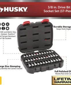 Husky 3/8 in. Drive Master Bit Socket Set (37-Piece) -FixPro Store husky socket sets h3dbs37pc 40 1000