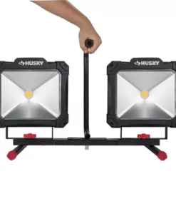 Husky 10,000-Lumen Twin-Head LED Work Light -FixPro Store husky standing work lights k40189 40 1000