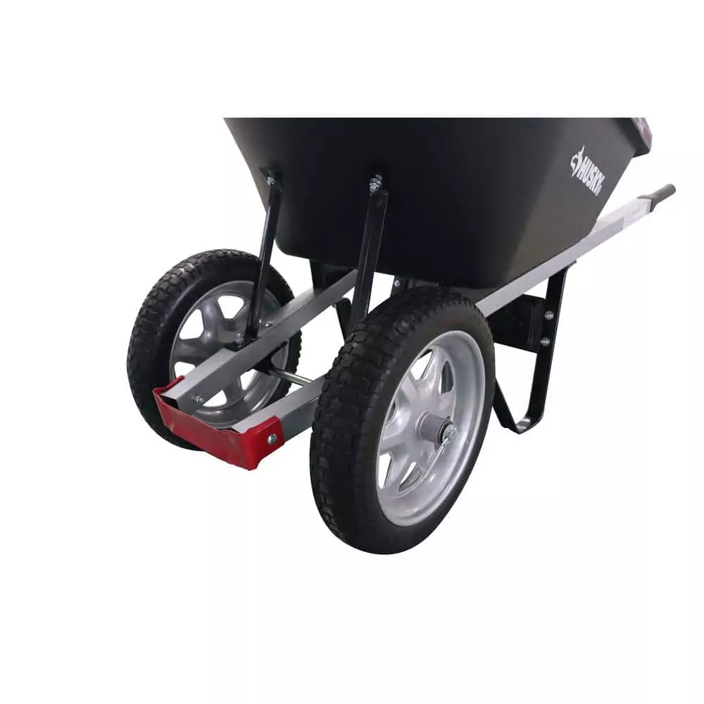 Husky 6 cu. ft. Poly Wheelbarrow with Dual Flat Free Tires 7 Husky 6 cu. ft. Poly Wheelbarrow with Dual Flat Free Tires - Image 5
