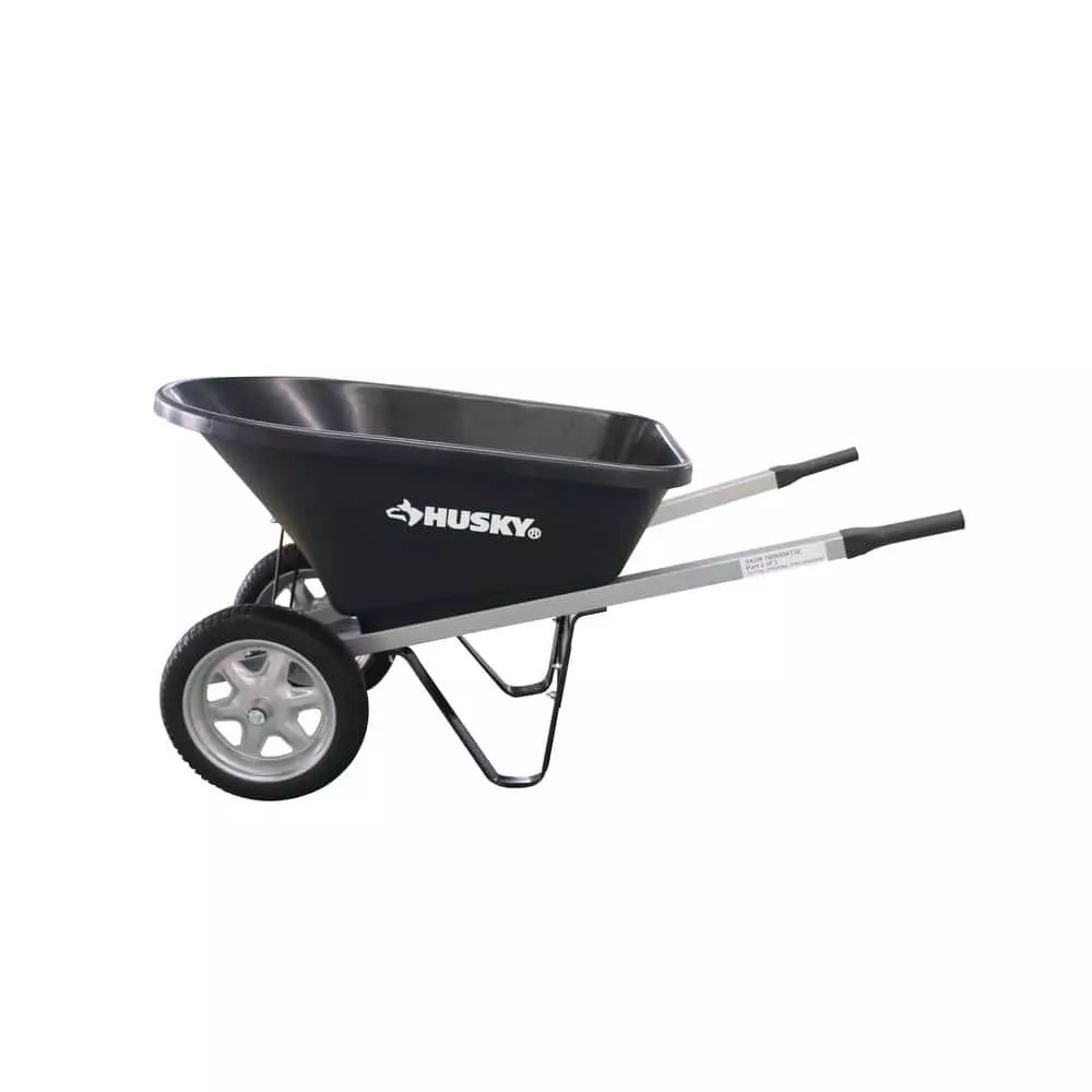 Husky 6 cu. ft. Poly Wheelbarrow with Dual Flat Free Tires 3 Husky 6 cu. ft. Poly Wheelbarrow with Dual Flat Free Tires