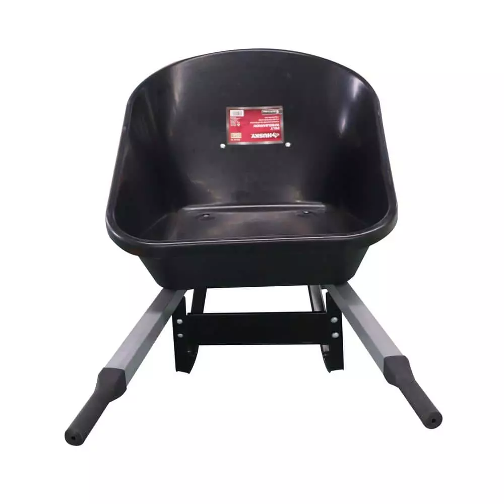 Husky 6 cu. ft. Poly Wheelbarrow with Dual Flat Free Tires 4 Husky 6 cu. ft. Poly Wheelbarrow with Dual Flat Free Tires - Image 2