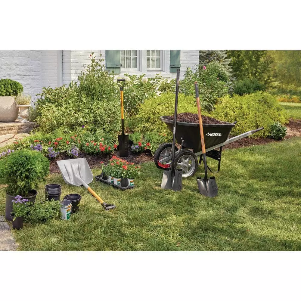 Husky 6 cu. ft. Poly Wheelbarrow with Dual Flat Free Tires 8 Husky 6 cu. ft. Poly Wheelbarrow with Dual Flat Free Tires - Image 6