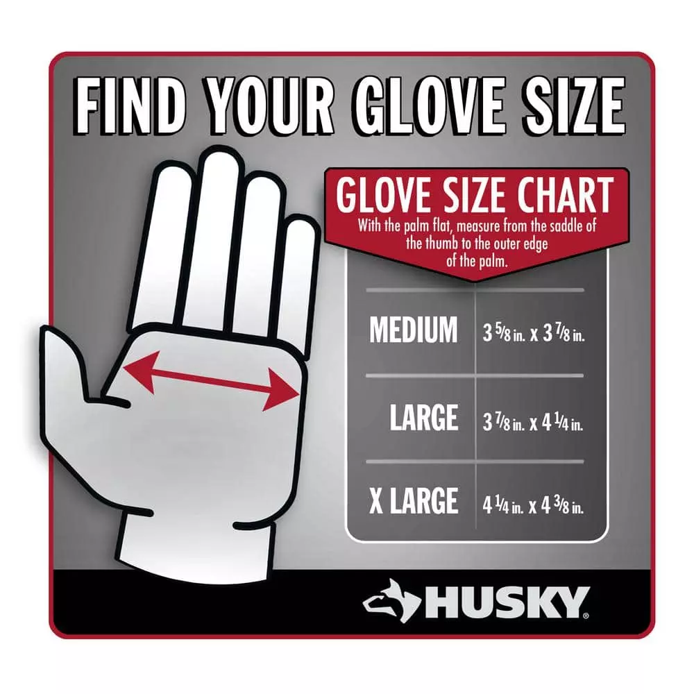 Husky Large Premium Grain Cowhide Leather Heavy Duty Impact Work Glove 8 Husky Large Premium Grain Cowhide Leather Heavy Duty Impact Work Glove - Image 6