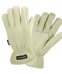Husky Medium Grain Cowhide Water Resistant Leather Work Glove