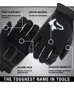 Husky Large Ripstop Hi-Dexterity Performance Work Glove with Touchscreen Capability -FixPro Store husky work gloves hk86024 lcc6 c3 1000