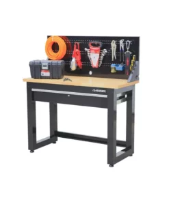 Husky 4 ft. Solid Wood Top Workbench in Black with Pegboard and 1 Drawer -FixPro Store husky workbenches g4801s us 4f 1000