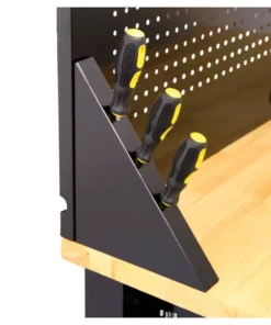 Husky 4 ft. Solid Wood Top Workbench in Black with Pegboard and 1 Drawer -FixPro Store husky workbenches g4801s us 66 1000