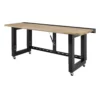 Husky 6 ft. Folding Adjustable Height Solid Wood Top Workbench in Black -FixPro Store husky workbenches g7200fw us 64 1000