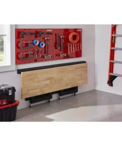 Husky 6 ft. Folding Adjustable Height Solid Wood Top Workbench in Black -FixPro Store husky workbenches g7200fw us 77 1000