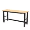 Husky 6 ft. Adjustable Height Solid Wood Top Workbench in Black for Ready to Assemble Steel Garage Storage System -FixPro Store husky workbenches g7200s us 64 1000