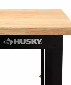 Husky 6 ft. Adjustable Height Solid Wood Top Workbench in Black for Ready to Assemble Steel Garage Storage System -FixPro Store husky workbenches g7200s us 66 1000