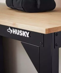 Husky 6 ft. Solid Wood Top Workbench in Black -FixPro Store husky workbenches g7200s1 us 66 1000