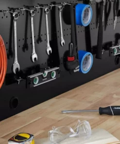 Husky 6 ft. Solid Wood Top Workbench in Black with Pegboard and 2 Drawers -FixPro Store husky workbenches g7202s us a0 1000