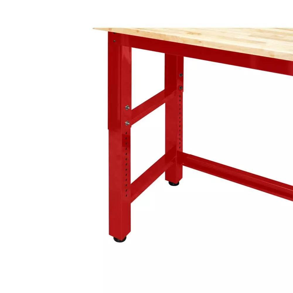 Husky 8 ft. Adjustable Height Solid Wood Top Workbench in Red for Ready to Assemble Steel Garage Storage System 9 Husky 8 ft. Adjustable Height Solid Wood Top Workbench in Red for Ready to Assemble Steel Garage Storage System - Image 7