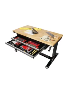 Husky 46 in. Adjustable Height Work Table with 2-Drawers in Black 19 Husky 46 in. Adjustable Height Work Table with 2-Drawers in Black -FixPro Store husky workbenches holt4602b12 40 1000