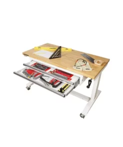 Husky 46 in. Adjustable Height Work Table with 2-Drawers in White 22 Husky 46 in. Adjustable Height Work Table with 2-Drawers in White -FixPro Store husky workbenches holt4602bj2 66 1000