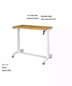 Husky 46 in. Adjustable Height Work Table in White -FixPro Store husky workbenches holt46xdbj2 a0 1000
