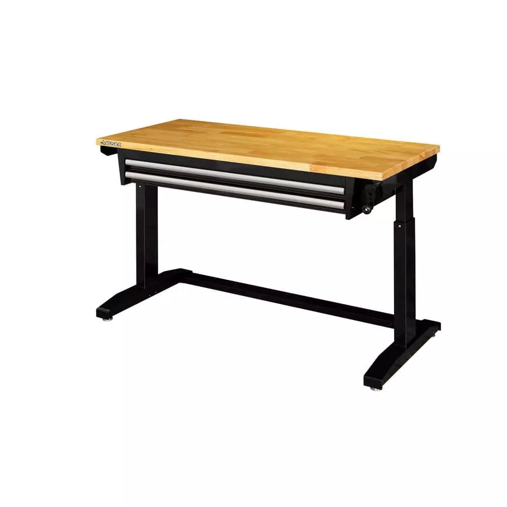 Husky 52 in. Adjustable Height Work Table with 2-Drawers in Black 12 Husky 52 in. Adjustable Height Work Table with 2-Drawers in Black - Image 10
