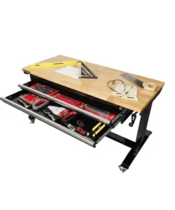 Husky 52 in. Adjustable Height Work Table with 2-Drawers in Black 18 Husky 52 in. Adjustable Height Work Table with 2-Drawers in Black -FixPro Store husky workbenches holt5202b12 40 1000