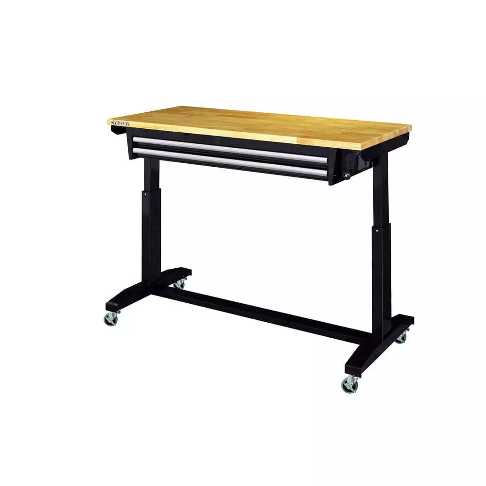 Husky 52 in. Adjustable Height Work Table with 2-Drawers in Black 8 Husky 52 in. Adjustable Height Work Table with 2-Drawers in Black - Image 6
