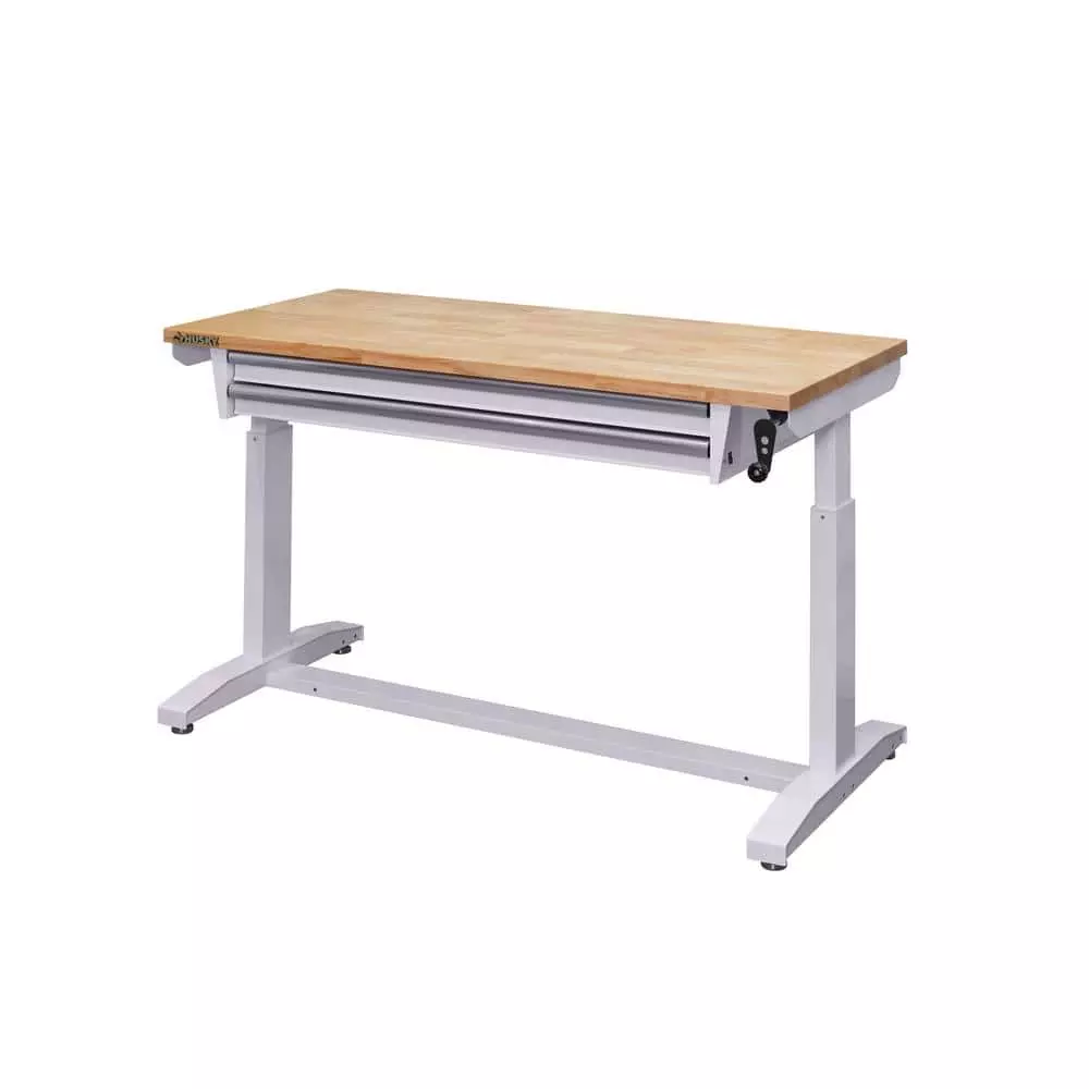 Husky 52 in. Adjustable Height Workbench Table with 2-Drawers in White 12 Husky 52 in. Adjustable Height Workbench Table with 2-Drawers in White - Image 10