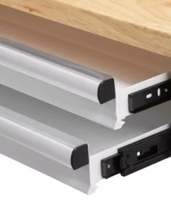 Husky 52 in. W x 24 in. D Steel 2-Drawer Adjustable Height Solid Wood Top Workbench Table in White -FixPro Store husky workbenches holt5202bj2 31 1000