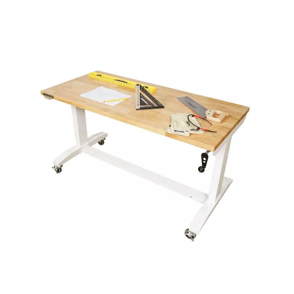 Husky 52 in. Adjustable Height Work Table in White 9 Husky 52 in. Adjustable Height Work Table in White - Image 7