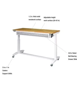 Husky 62 in. Adjustable Height Work with 2-Drawers Table in White 20 Husky 62 in. Adjustable Height Work with 2-Drawers Table in White -FixPro Store husky workbenches holt6202bj2 a0 1000
