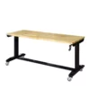 Husky 62 in. W x 24 in. D Adjustable Height Solid Wood Top Workbench Table in Black -FixPro Store husky workbenches holt62xdb12 64 1000