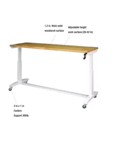 Husky 72 in. Adjustable Height Work Table in White -FixPro Store husky workbenches holt72xdbj2 1d 1000