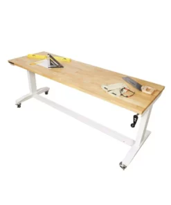 Husky 72 in. Adjustable Height Work Table in White -FixPro Store husky workbenches holt72xdbj2 66 1000